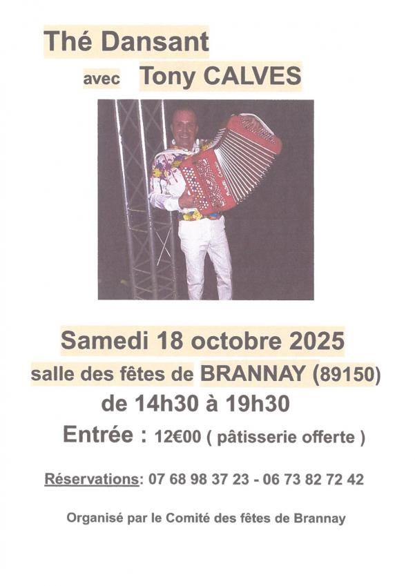 Thé dansant à Brannay le 18 octobre de 14h30 à 19h30
